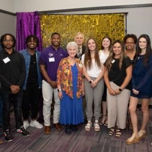 Students and donors at the scholarship luncheon.